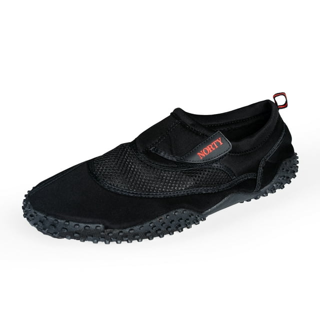 NORTY King Size Mens Water Shoes Adult Male Beach Shoes Black Red 15