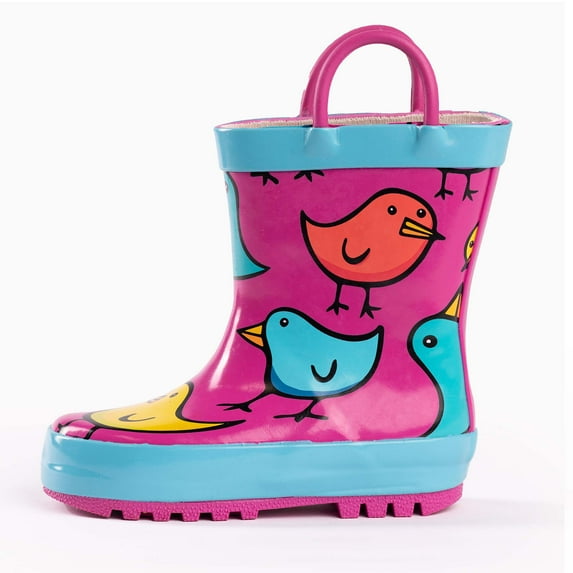 NORTY Little Big Kids Boys Girls Unisex Lug Sole Boot Mid-Calf Rubber Rain Boots