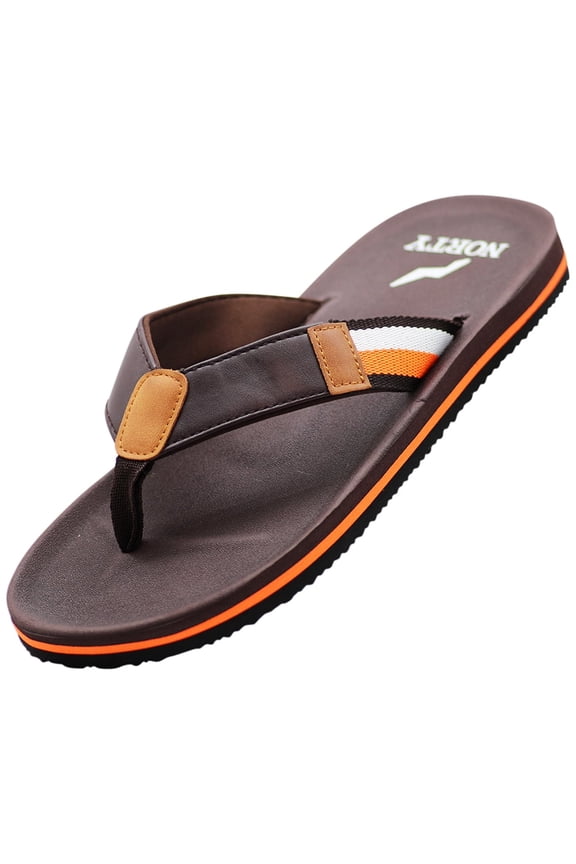 NORTY Men's Everyday Comfort Casual Sandals Flip Flop Slip On Beach, Pool