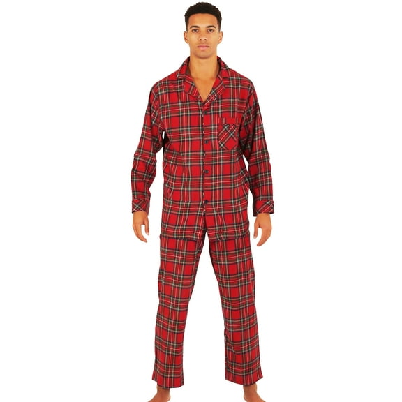 NORTY Men's Flannel Cotton Blend Sleepwear Pajama Sets Warm Soft Loungewear