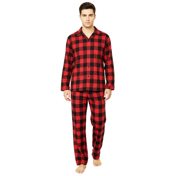 NORTY Men's Flannel Cotton Blend Sleepwear Pajama Sets Warm Soft Loungewear