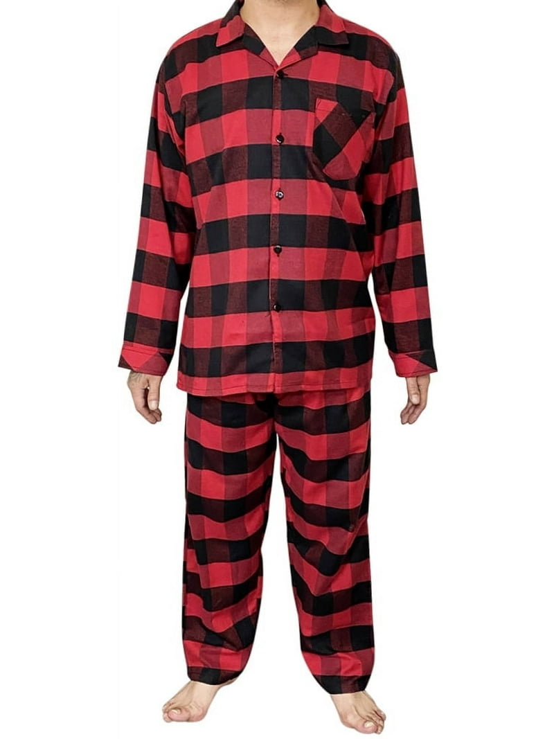 NORTY Men's Flannel Cotton Blend Sleepwear Pajama Sets Warm Soft