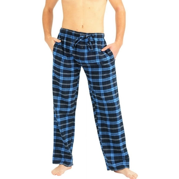 Norty Mens Pajama Pants, Flannel Lounge Sleep Pant - Plaids and Solids, Cotton Blend