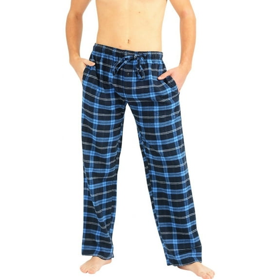 Norty Mens Pajama Pants, Flannel Lounge Sleep Pant - Plaids and Solids, Cotton Blend