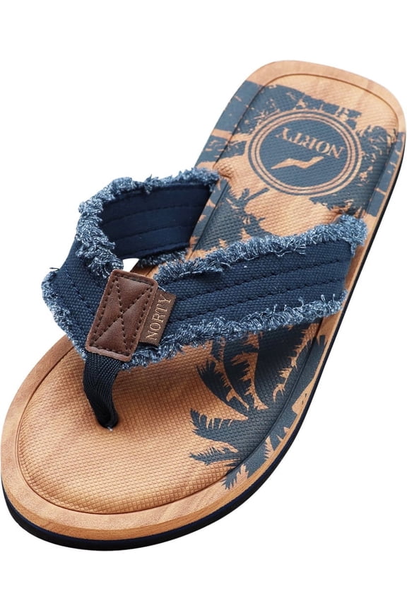 NORTY Men's Memory Foam Flop Flop Sandals for Beach, Pool, Shower