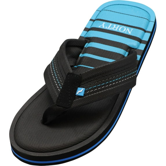 NORTY - Men's Memory Foam Footbed Sandals - Casual for Beach, Pool, Shower 41005-8D(M)US Black/Blue