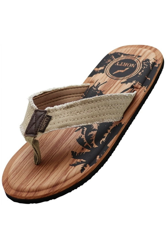 NORTY Men's Memory Foam Flop Flop Sandals for Beach, Pool, Shower