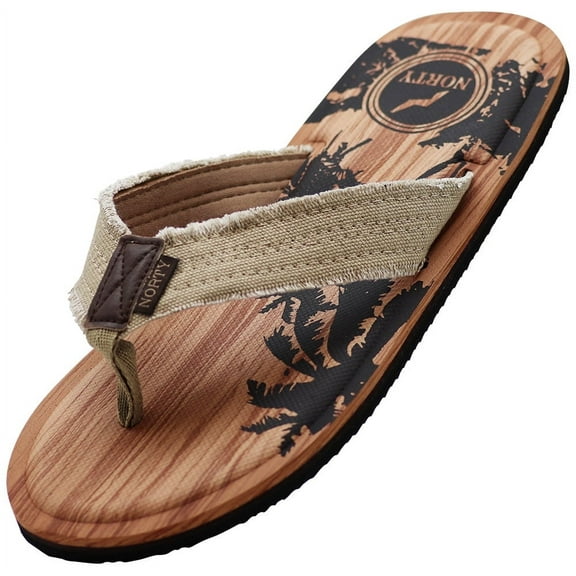 NORTY Men's Memory Foam Flop Flop Sandals for Beach, Pool, Shower