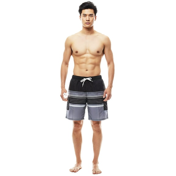 NORTY Men's Quick Dry Swim Trunks Board Shorts with Mesh Lining & Secure Cargo Pockets