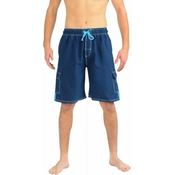 NORTY Men's Quick Dry Swim Trunks Board Shorts with Mesh Lining & Secure Cargo Pockets