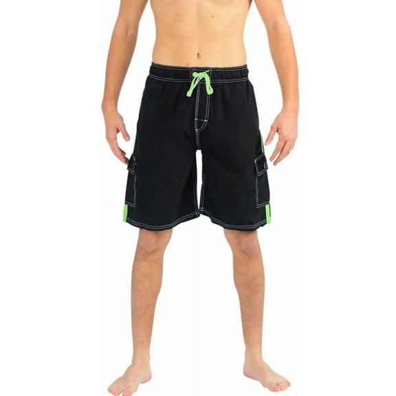 NORTY Men's Quick Dry Swim Trunks Board Shorts with Mesh Lining & Secure Cargo Pockets