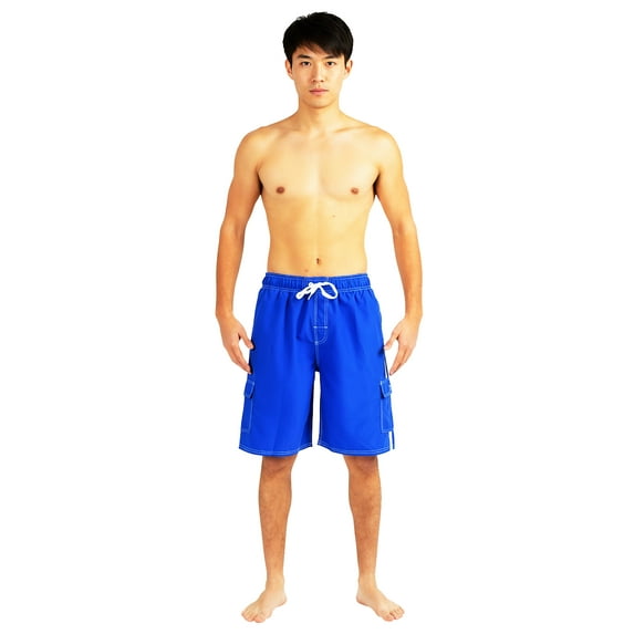 NORTY Men's Quick Dry Swim Trunks Board Shorts with Mesh Lining & Secure Cargo Pockets