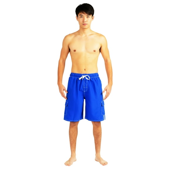 NORTY Men's Quick Dry Swim Trunks Board Shorts with Mesh Lining & Secure Cargo Pockets