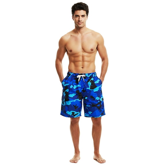 NORTY Men's Quick Dry Swim Trunks Board Shorts with Mesh Lining & Secure Cargo Pockets