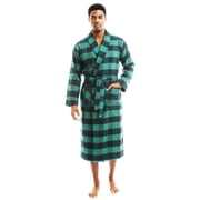 NORTY Mens Bathrobe Soft Brushed Cotton Blend Flannel Bath Robe
