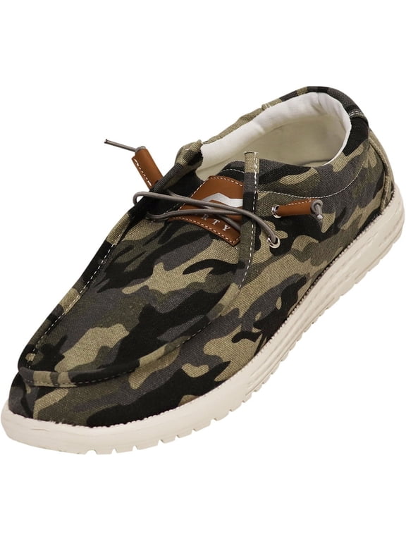 NORTY Mens Boat Shoe Canvas Casual Lightweight Slip-On Loafer Everyday Comfort