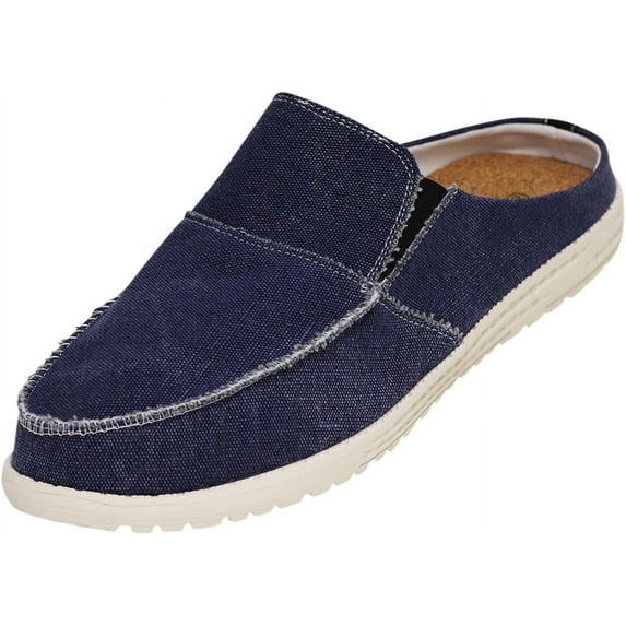 NORTY Mens Clog Boat Shoe Canvas Slip On Lightweight Soft Sole Everyday Comfort
