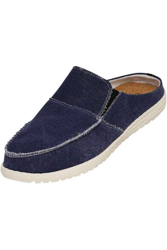 NORTY Mens Clog Boat Shoe Canvas Slip On Lightweight Soft Sole Everyday Comfort