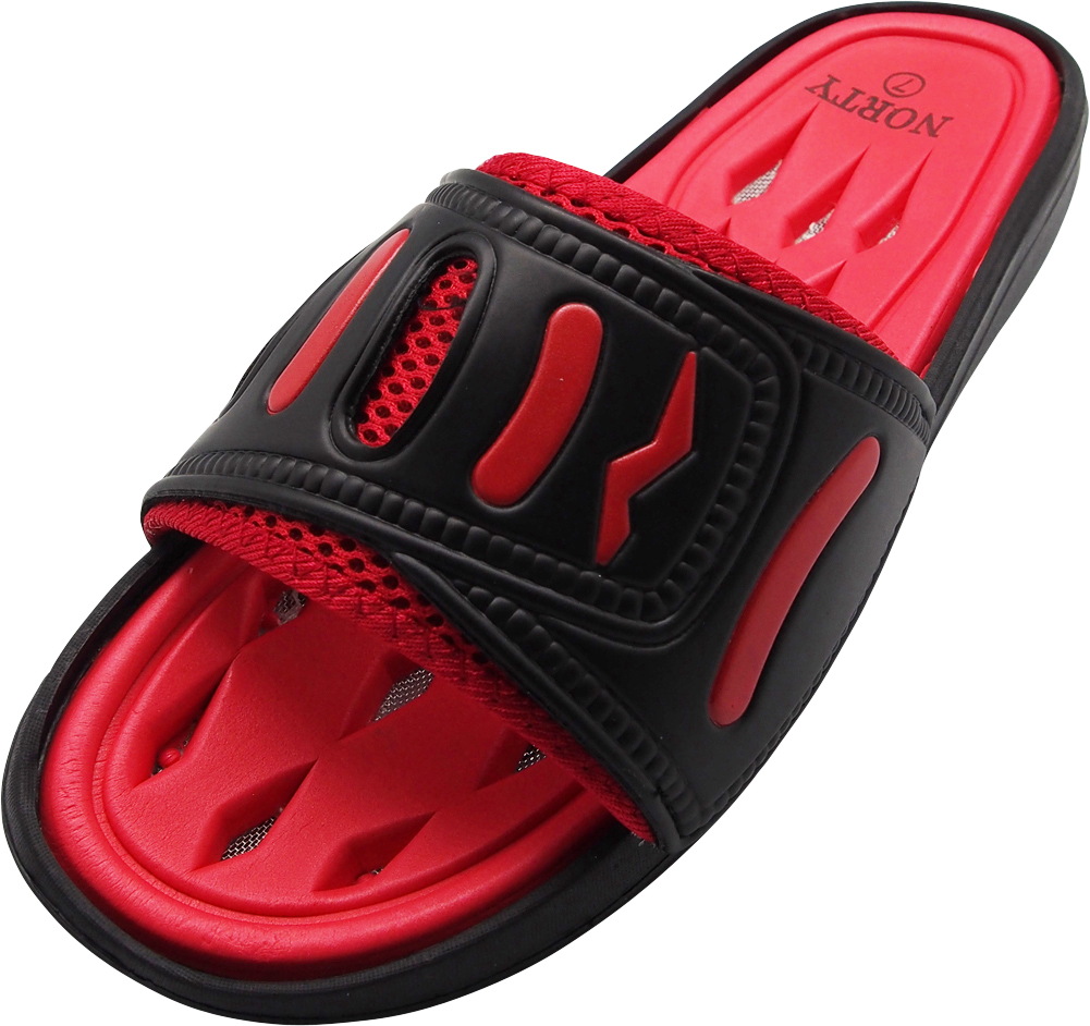 NORTY Mens Drainage Slide Sandals Adult Male Footbed Sandals Red - image 1 of 7