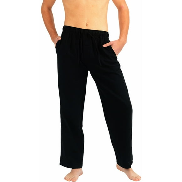 NORTY Mens Flannel Pajama Pants Adult Male Sleep Lounge Pants Black M