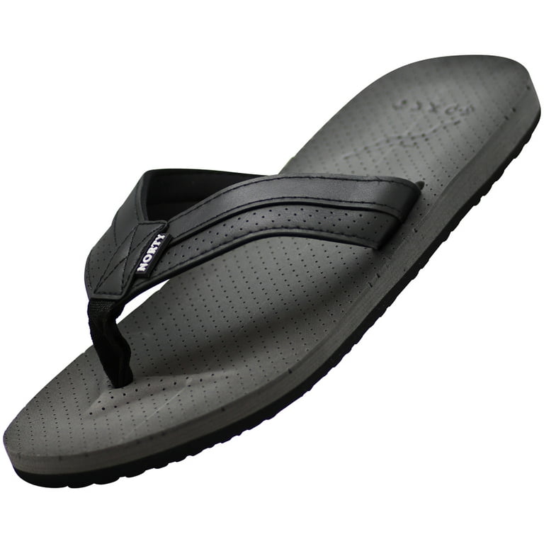NORTY Mens Flip Flops Adult Male Beach Thong Sandals Grey Black 