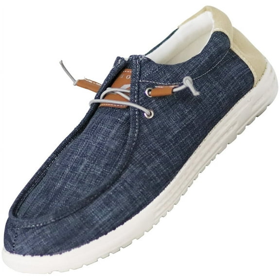 NORTY Mens Slip-on Loafer Canvas Lightweight Boat Shoes Soft Sole Walking Shoe