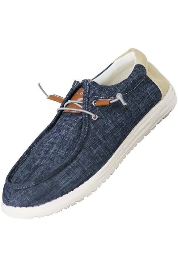 NORTY Mens Slip-on Loafer Canvas Lightweight Boat Shoes Soft Sole Walking Shoe