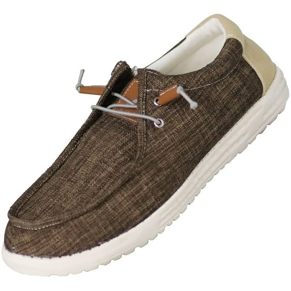 NORTY Mens Slip-on Loafer Canvas Lightweight Boat Shoes Soft Sole Walking Shoe