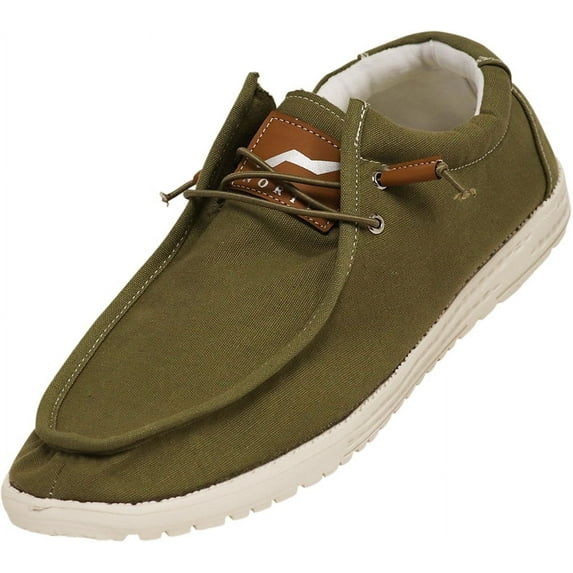 NORTY Mens Boat Shoe Canvas Casual Lightweight Slip-On Loafer Everyday Comfort