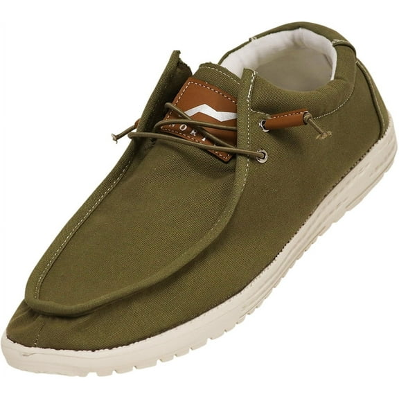 NORTY Mens Boat Shoe Canvas Casual Lightweight Slip-On Loafer Everyday Comfort