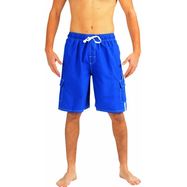 NORTY Mens Camo Swim Suit Adult Male Swim Trunks Blue Camo S