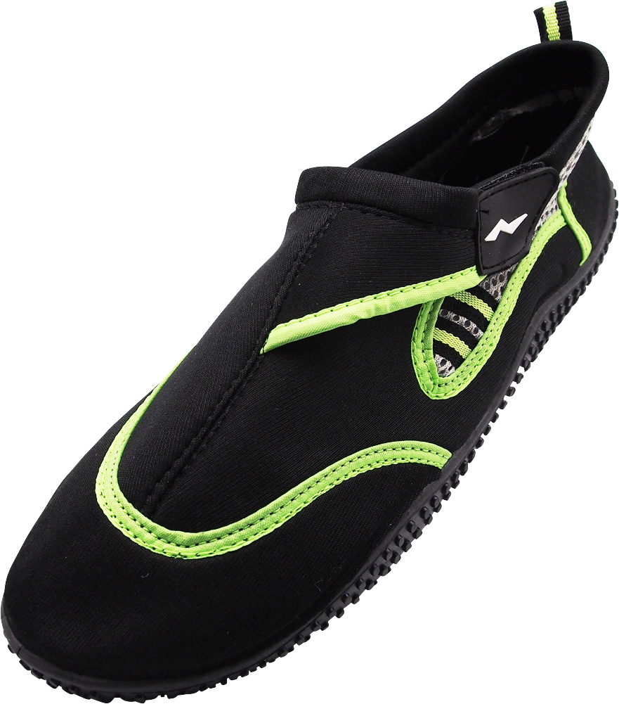 NORTY Mens Water Shoes Adult Male Aqua Socks Black Lime 8 - Runs 1 Size Small - image 1 of 7