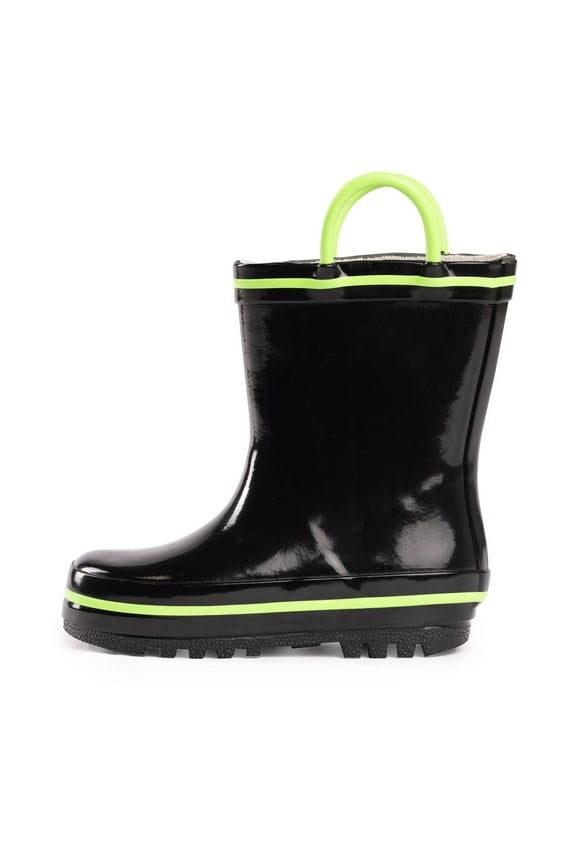 NORTY Rubber Rain Boots for Kids Boys Girls Waterproof Solid Printed Mid-Calf
