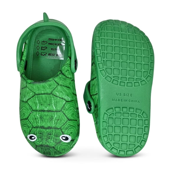 Norty Girl's Boy's Toddler Children Kid Fun Slip On Sandal Slipper Clog Shoe 42270-6MUSToddler (Jade Green Turtle)