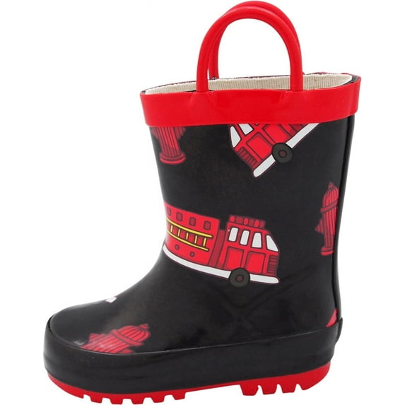 NORTY Boys Girls Toddler and Kids' Waterproof Rain Boots Easy-On Handles Slip Resistant