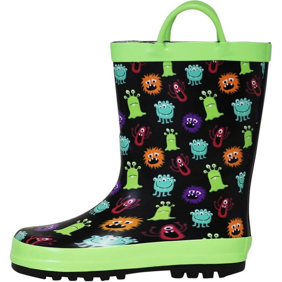 NORTY Boys Girls Toddler Little Big Kids Lug Sole Mid-Calf Waterproof Rubber Rain Boot