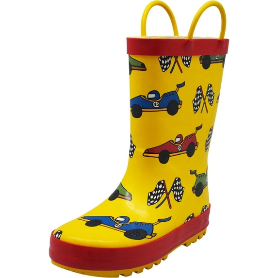 NORTY Toddler Boys Unisex Rubber Race Car Boots Size 9 Toddler