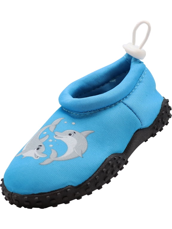 NORTY Toddler Girls Water Shoes Female Beach Pool Shoes Blue Dolphins 9