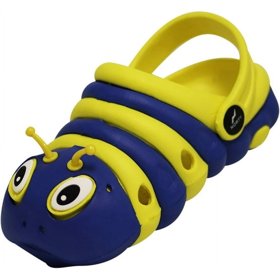 NORTY Toddler Unisex Clogs Fun Caterpillar Bug Shoes for Kids with Comfortable Back Strap