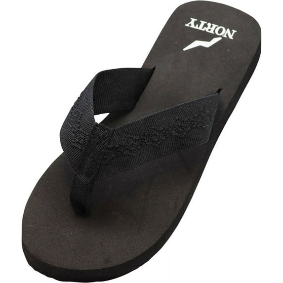 NORTY Women's Flip Flop Thong Beach Pool Casual Sandal 41159-5B(M)US (Black)