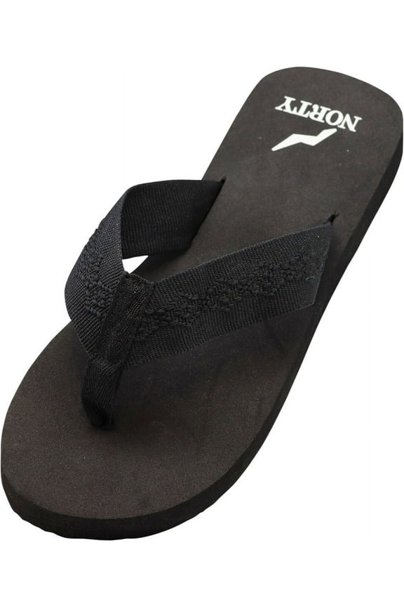 NORTY Women's Flip Flop Thong Beach Pool Casual Sandal 41159-5B(M)US (Black)