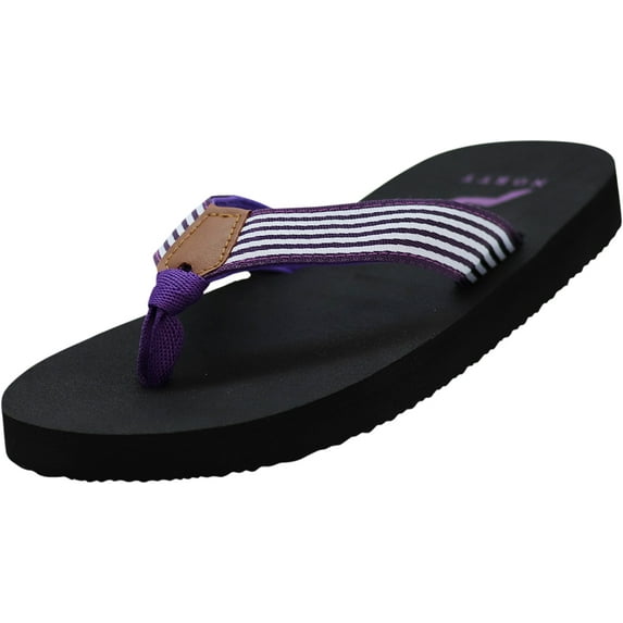 NORTY Women's Flip Flop Thong Beach Pool Casual Sandal 42222-8B(M)US (Purple/Black)