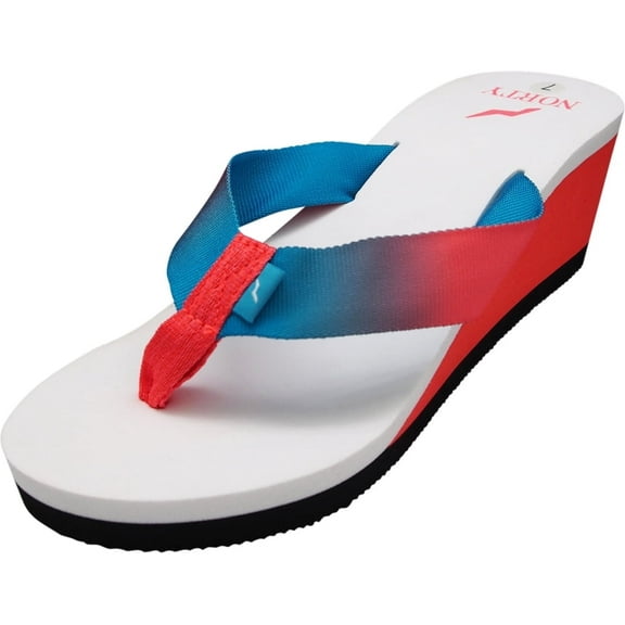 NORTY Women's Platform Wedge Flip Flop Sandals for Comfort, Style, All-Day Wear