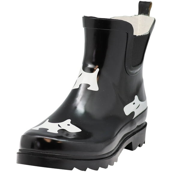 Norty Women’s Ankle High Rain Boots – Waterproof 6 inch Rubber Winter Spring and Garden Boots - runs a 1/2 size large