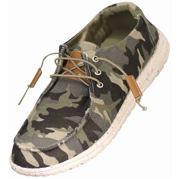 NORTY Womens Boat Shoes Slip On Loafers Canvas Casual Walking Lace Up Sneakers