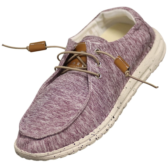 NORTY Womens Boat Shoes Slip On Loafers Canvas Lace Up Sneakers 41821-8B(M)US (Heathered Purple)