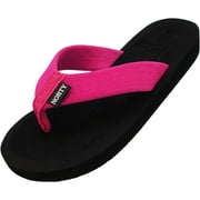 NORTY Womens Flip Flops Adult Female Sandals Black Pink - Runs 1 Size Small