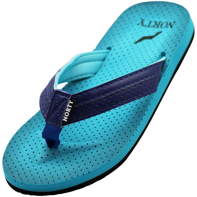Norty Womens Flip Flops Adult Female Thong Sandals Blue Runs 1 Size Small