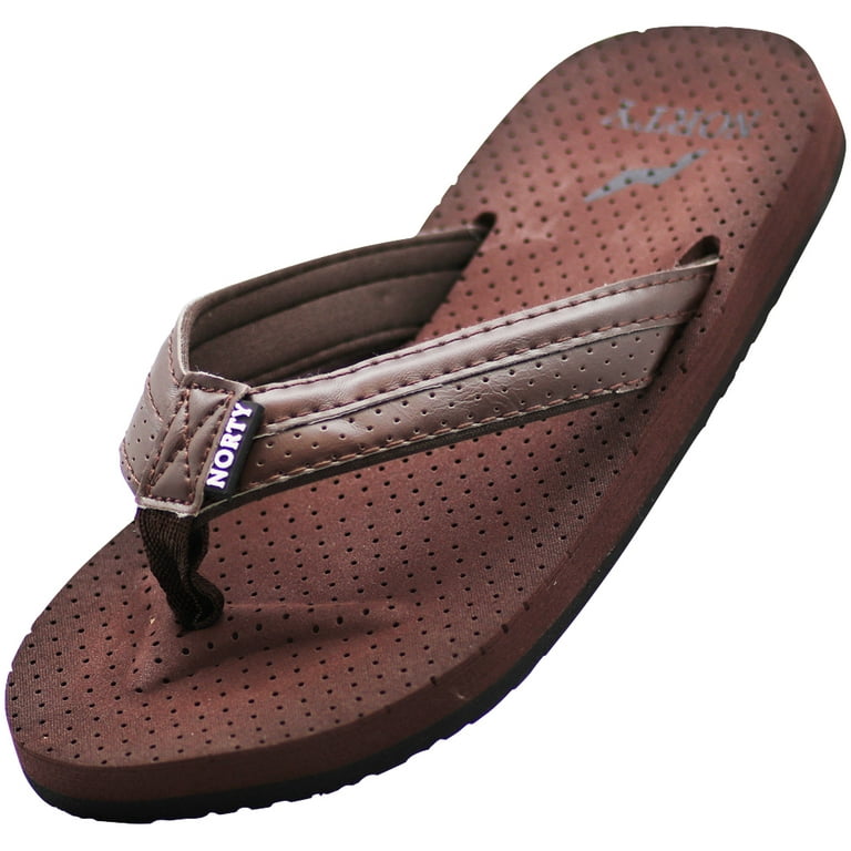 Norty Women s Soft Cushioned Footbed Flip Flop Thong Sandal 41503 10B M US Chocolate Brown