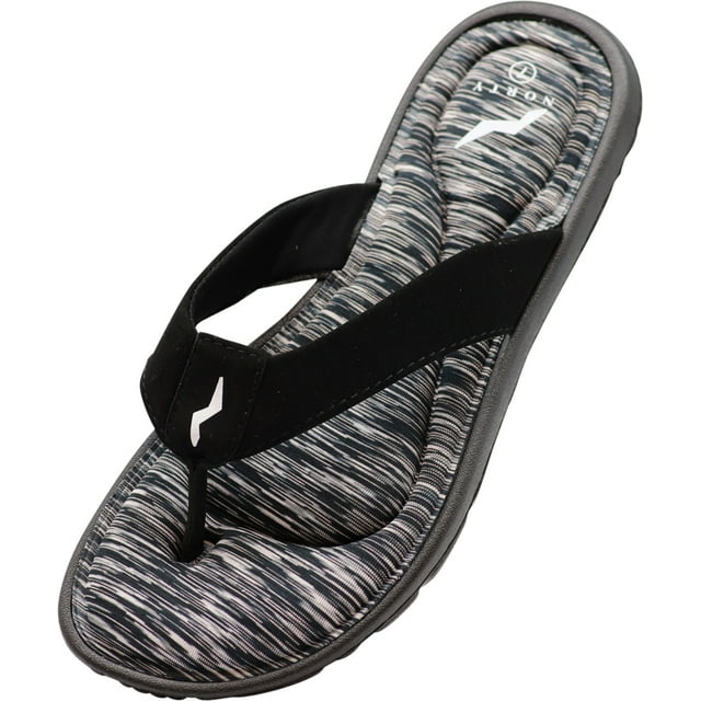 NORTY Womens Memory Foam Adult Female Flip Flops Black Runs 1 Size Small